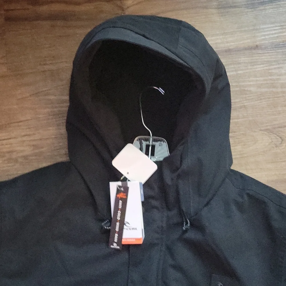 NWT Men's Med Rip Curl Jacket. "Anti-Series One Shot Jacket". Color Washed Black - Picture 5 of 10